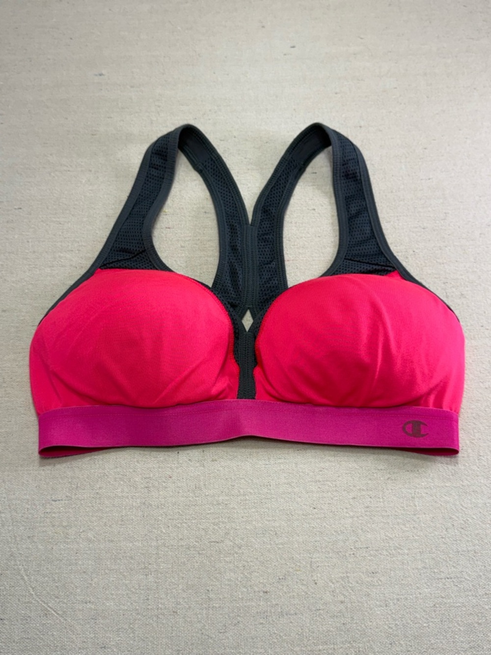 Champion Pink & Black Racerback Support Sports Bra - Size XS